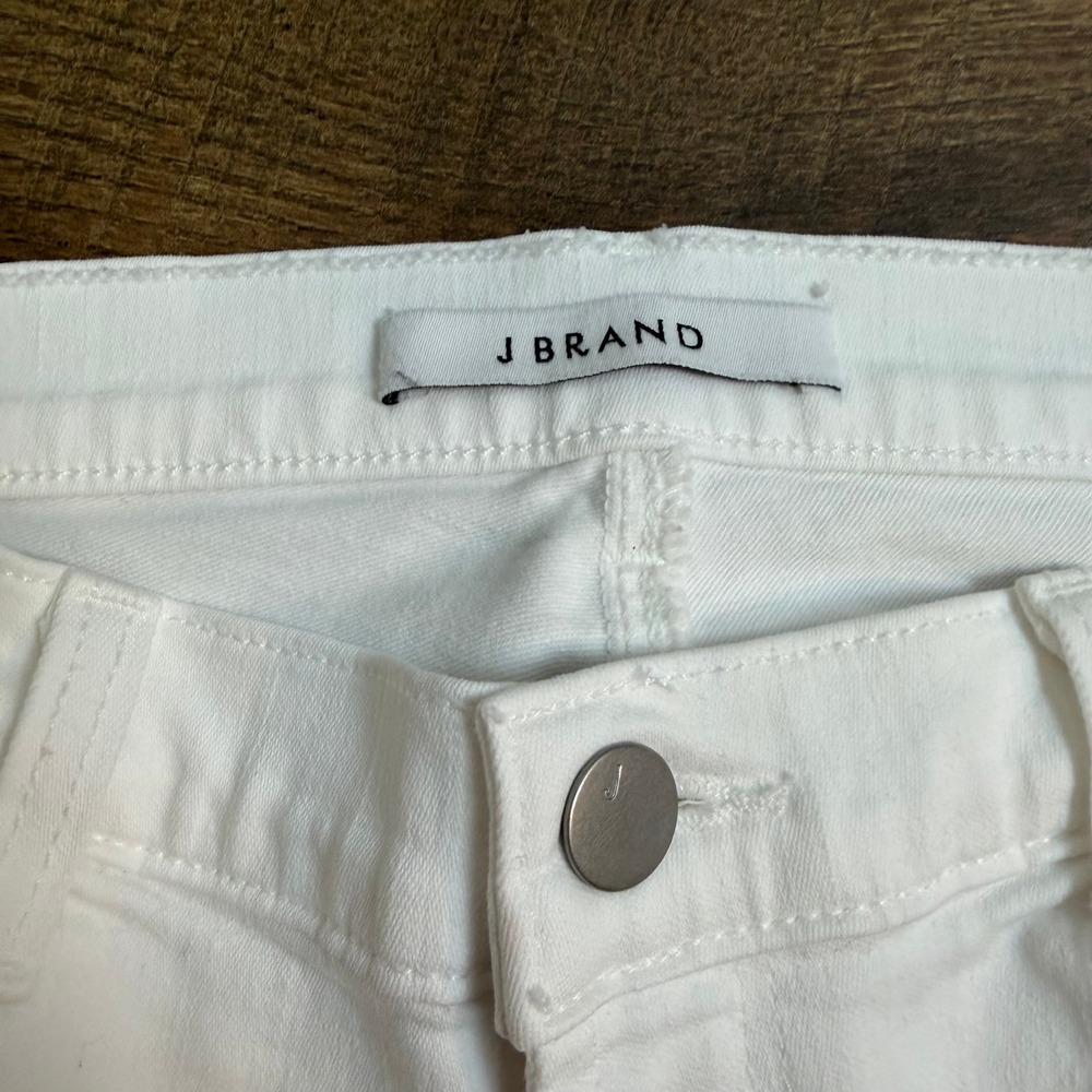 J Brand 811 Bermuda Shorts White Denim Raw Hem Blanc Size 29 - Picture 3 of 10